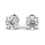 2 Carat TW Natural Real Diamond Solitaire Studs Earrings