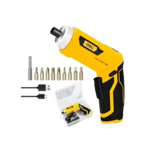 Deli 11pcs 3.6V USB Small Power Electric Screwdriver Set, Cordless & Rechargeable with Driver Bit Set,5-N.m Torque Portable Tool Set