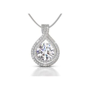Platinum Plated Certified Moissanite Necklace