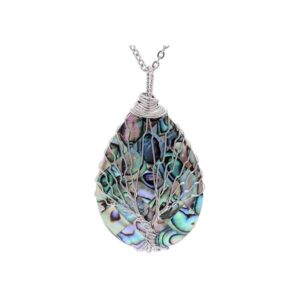 Tear Drop Abalone Shell Pendent Necklace
