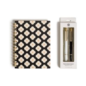 U Brands Abstract Terracotta Floral Spiral Journal with 2 Ballpoint Pens