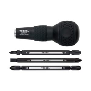 VESSEL 220W3 BALL GRIP 1:4 Hex Bit Interchangeable Screwdriver Set
